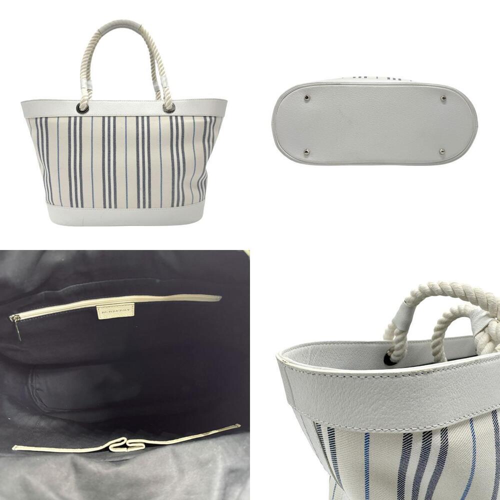 Burberry Canvas Handbag Leather White - Picture 3 of 4